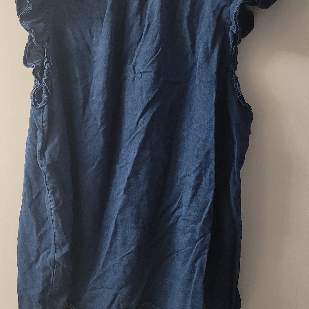 Old Navy Navy Blue Ruffle Sleeve Blouse - Picture 4 of 4